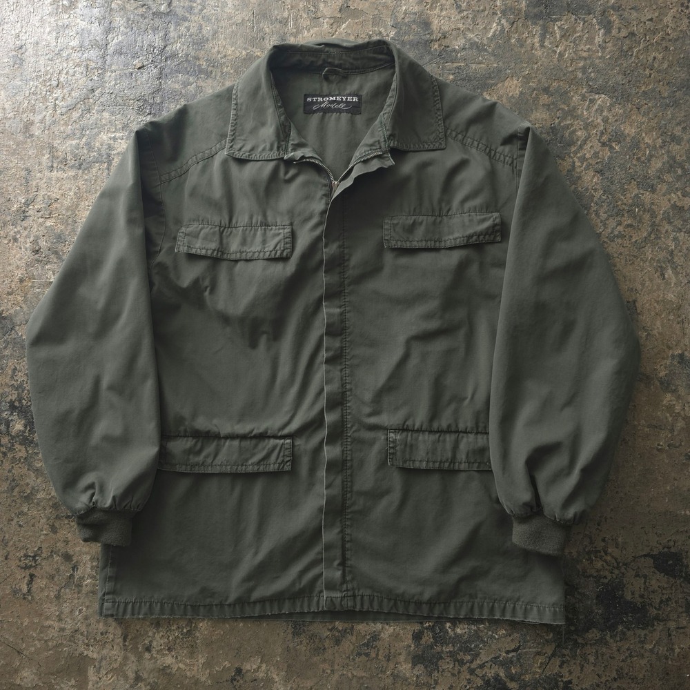 Vintage 1960s Stromeyer Green Hiking Jacket Cotton Made in Germany
